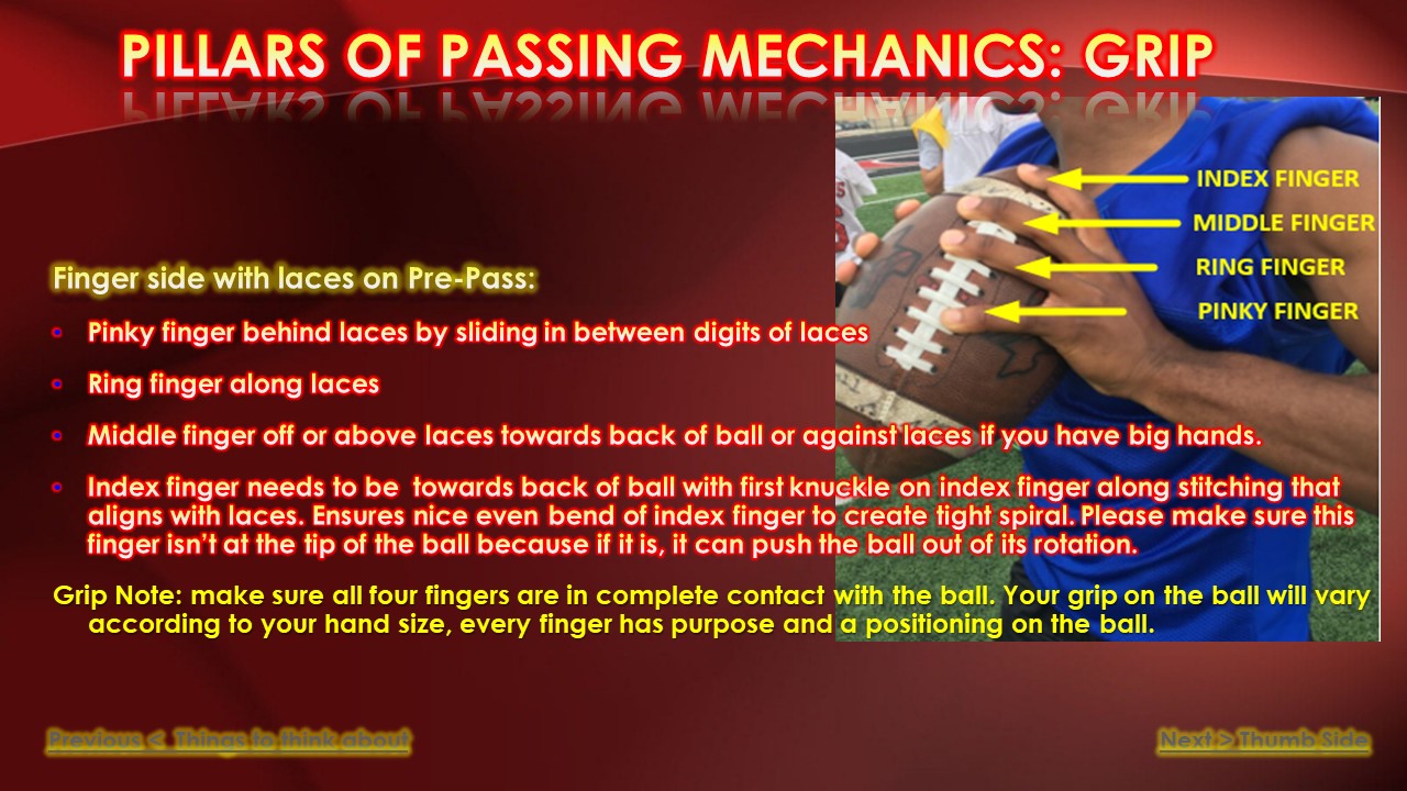 Mechanics of Throwing a Football Grip and Wrist The Quarterback